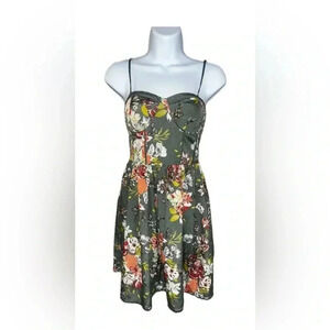 BOG collective small green Japanese floral dress fairy festival  core